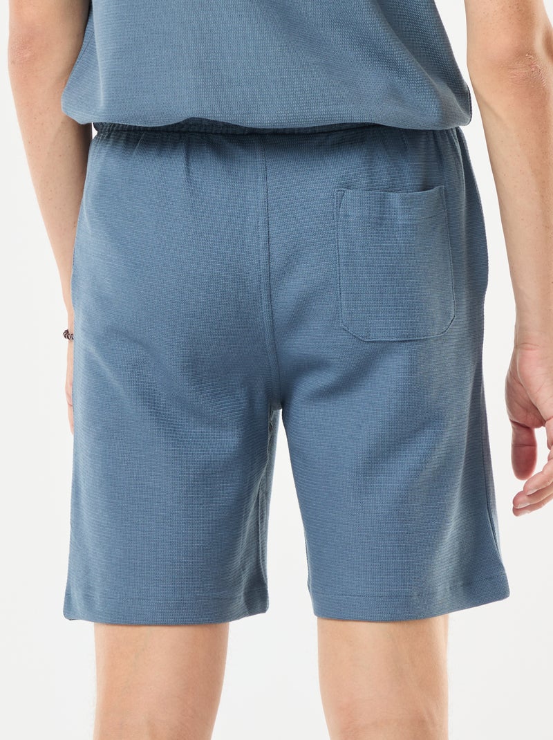 Short de sport avec poches en maille fantaisie Bleu - Kiabi