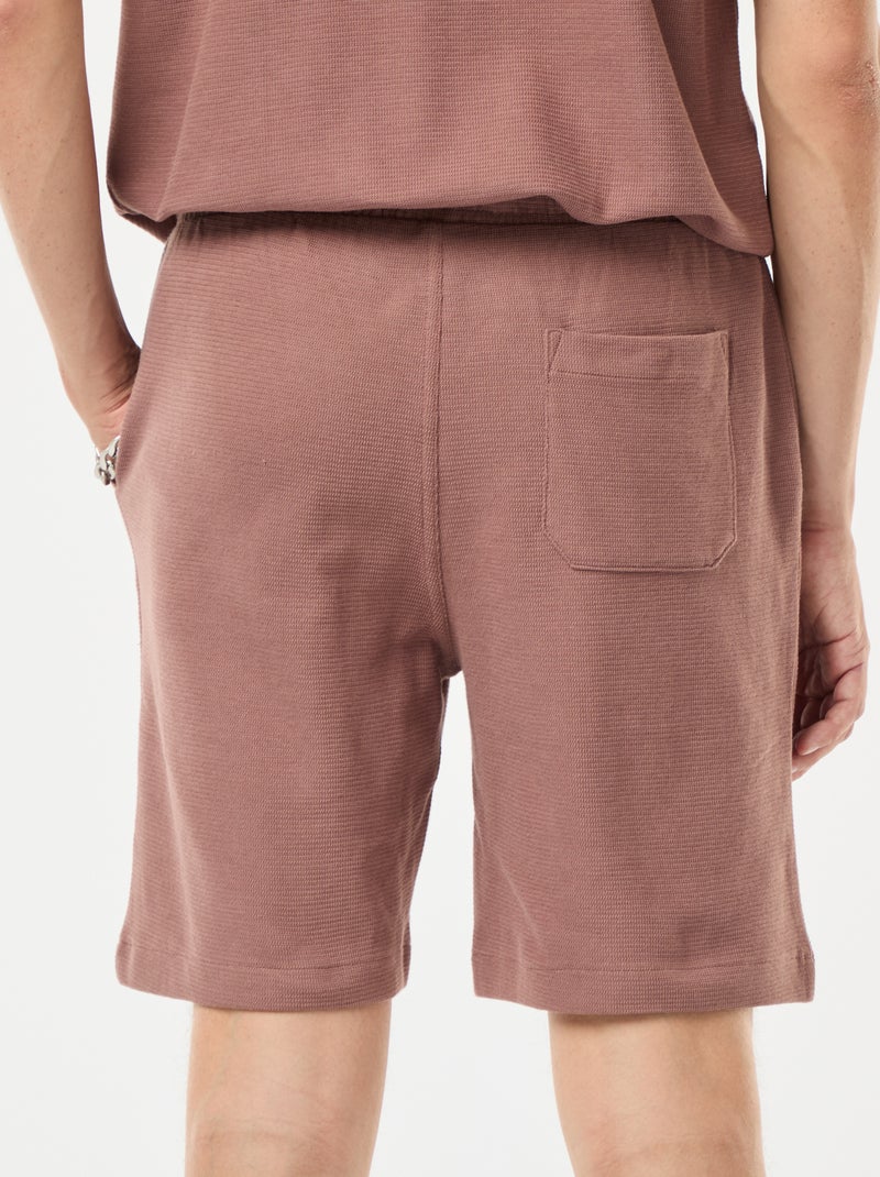 Short de sport avec poches en maille fantaisie Marron - Kiabi