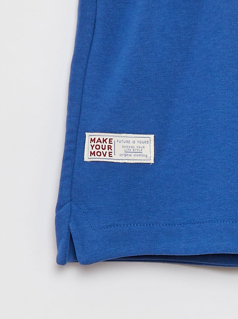 Short de sport avec taille contrastée BLEU - Kiabi