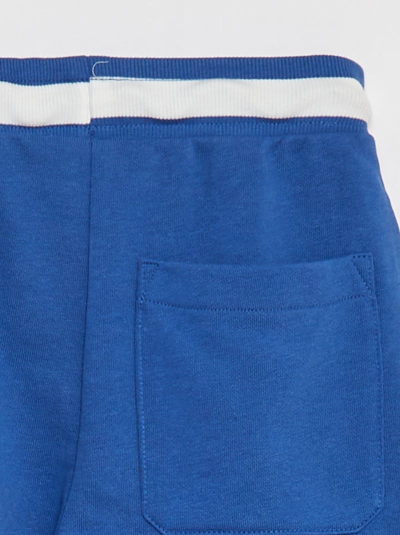 Short de sport avec taille contrastée BLEU - Kiabi