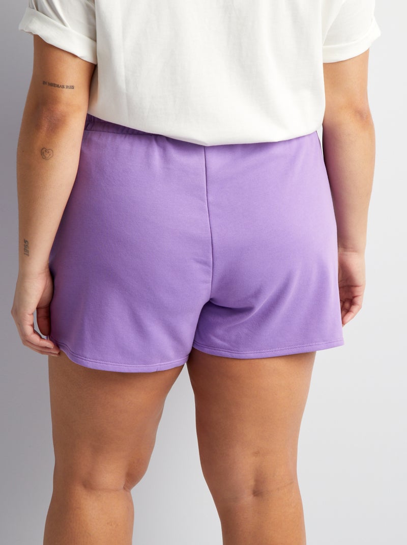 Short de sport chiné en french terry Violet - Kiabi