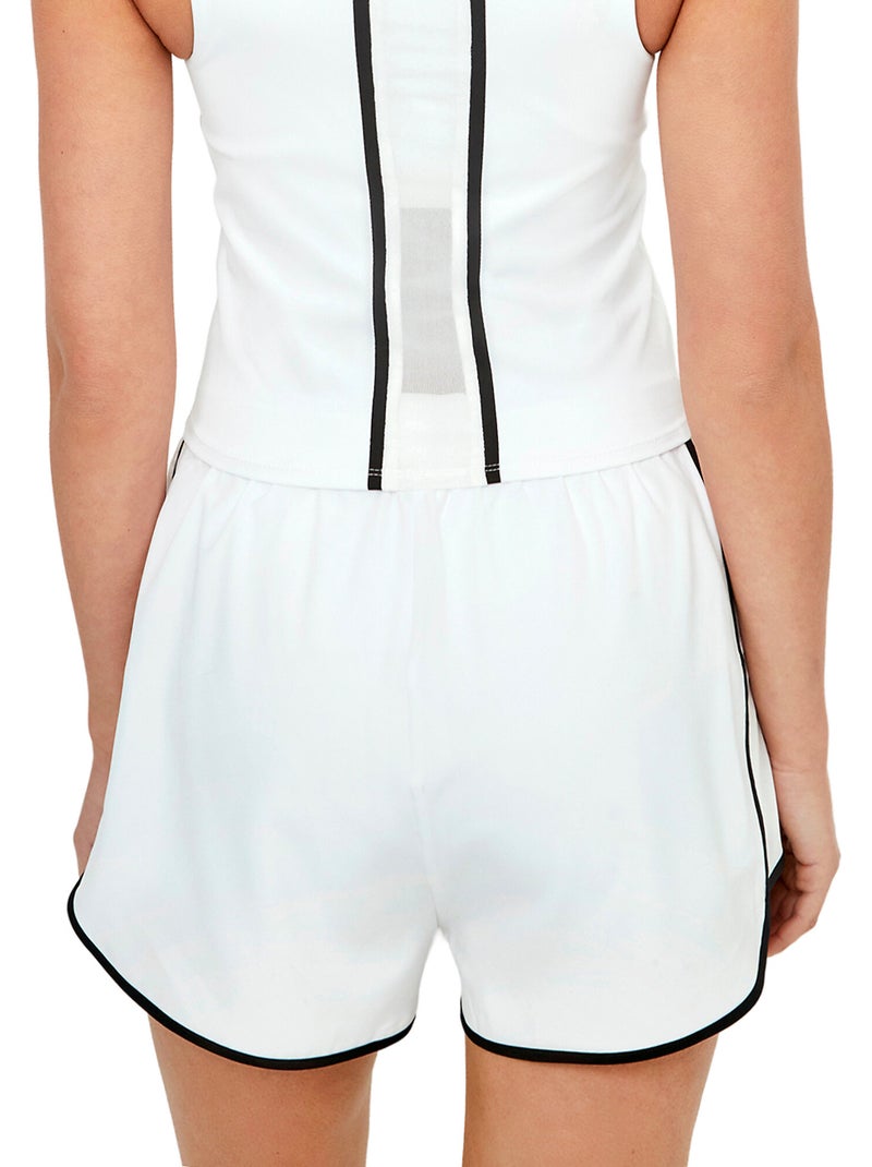 Short de sport double couche tech st8 Blanc - Kiabi