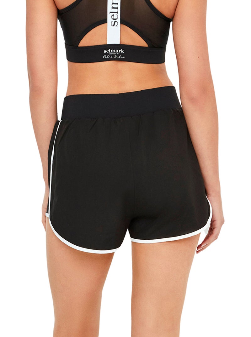 Short de sport double couche tech st8 Noir - Kiabi