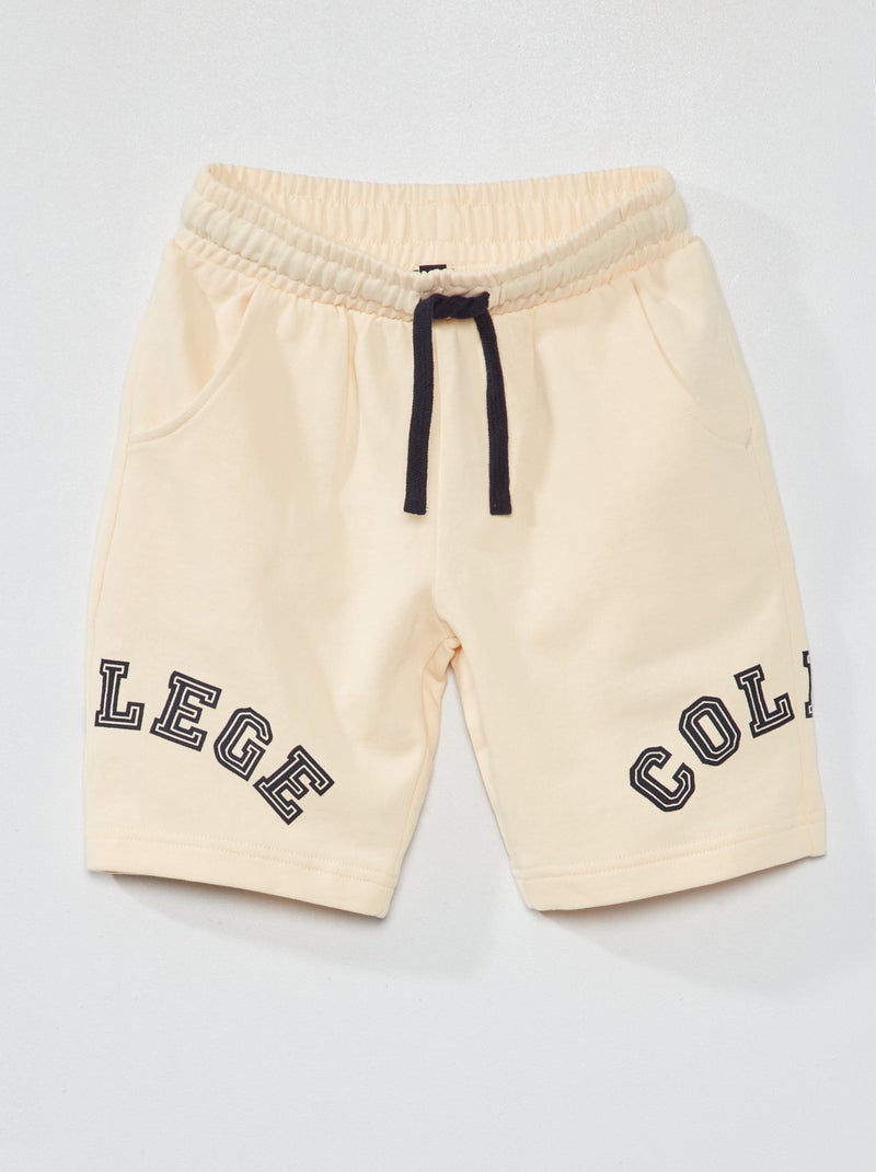 Short de sport en coton Beige - Kiabi
