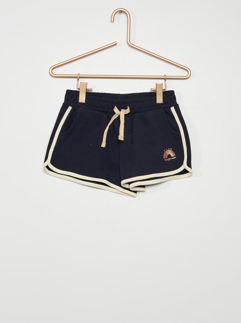 Short de sport en molleton bleu marine - Kiabi