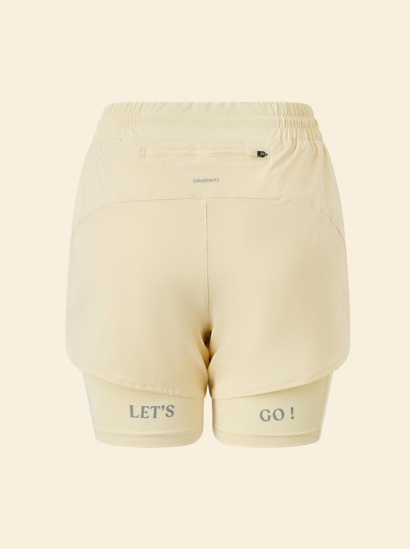 Short de sport modèle 2 en 1 - (ekstract) Jaune - Kiabi