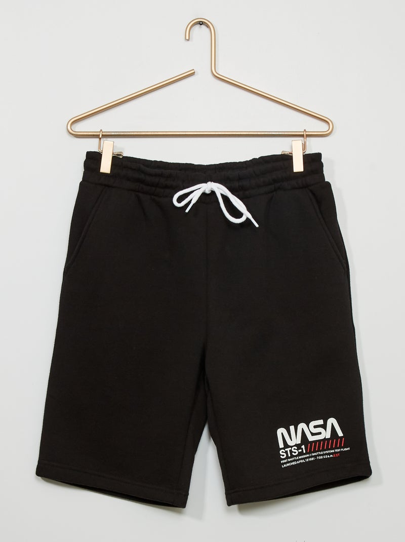 Short de sport 'Nasa' en molleton noir - Kiabi