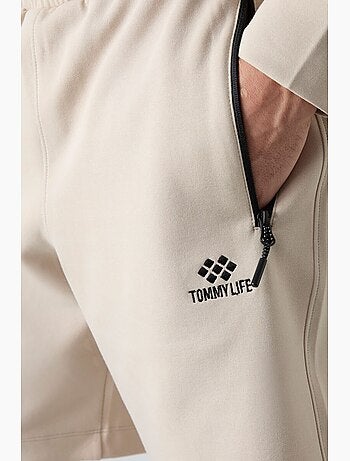 Short de survêtement homme en maille, coupe regular tommy