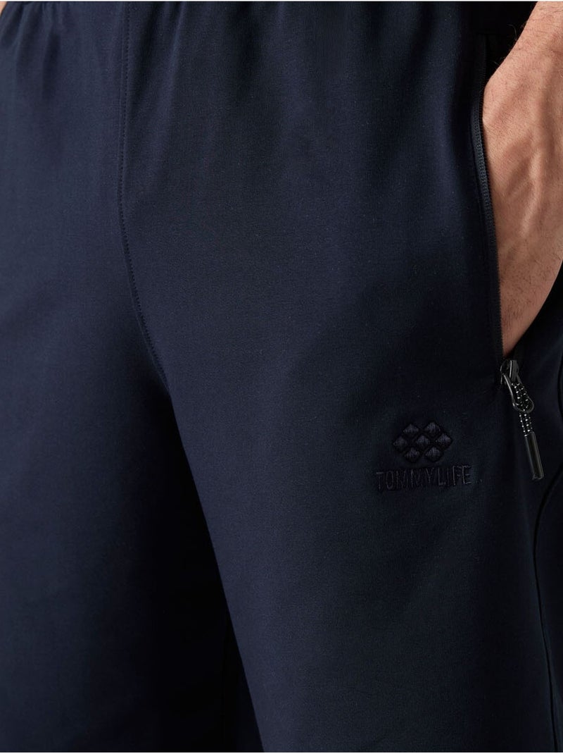 Short de survêtement homme en maille, coupe regular tommy Bleu marine - Kiabi