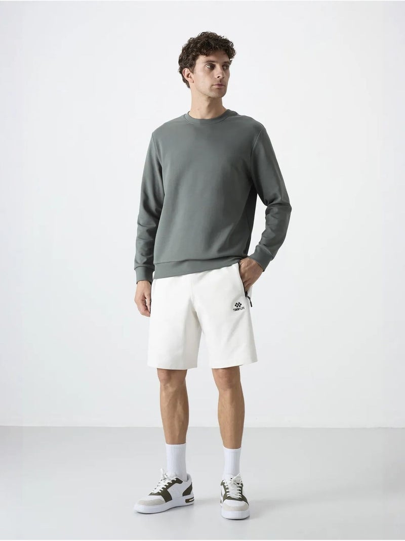 Short de survêtement homme en maille, coupe regular tommy Crème - Kiabi