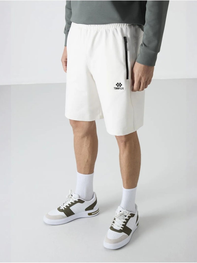 Short de survêtement homme en maille, coupe regular tommy Crème - Kiabi