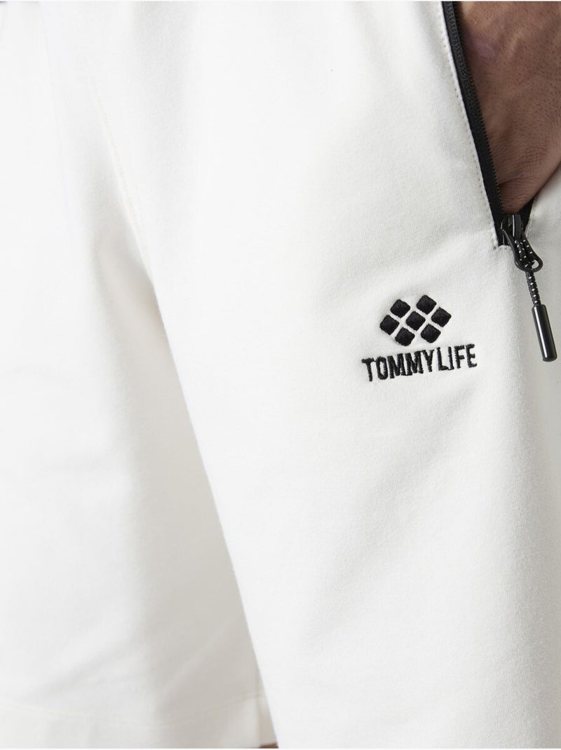 Short de survêtement homme en maille, coupe regular tommy Crème - Kiabi