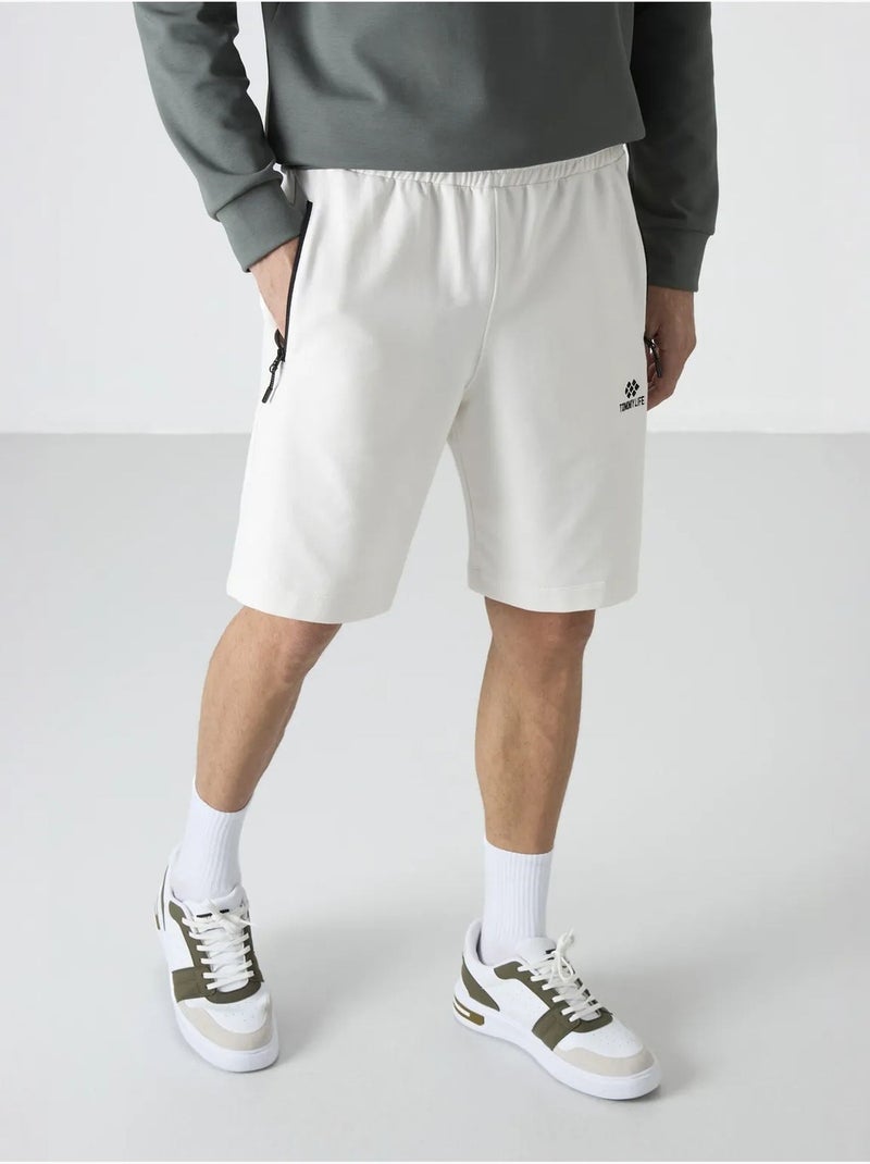 Short de survêtement homme en maille, coupe regular tommy Crème - Kiabi