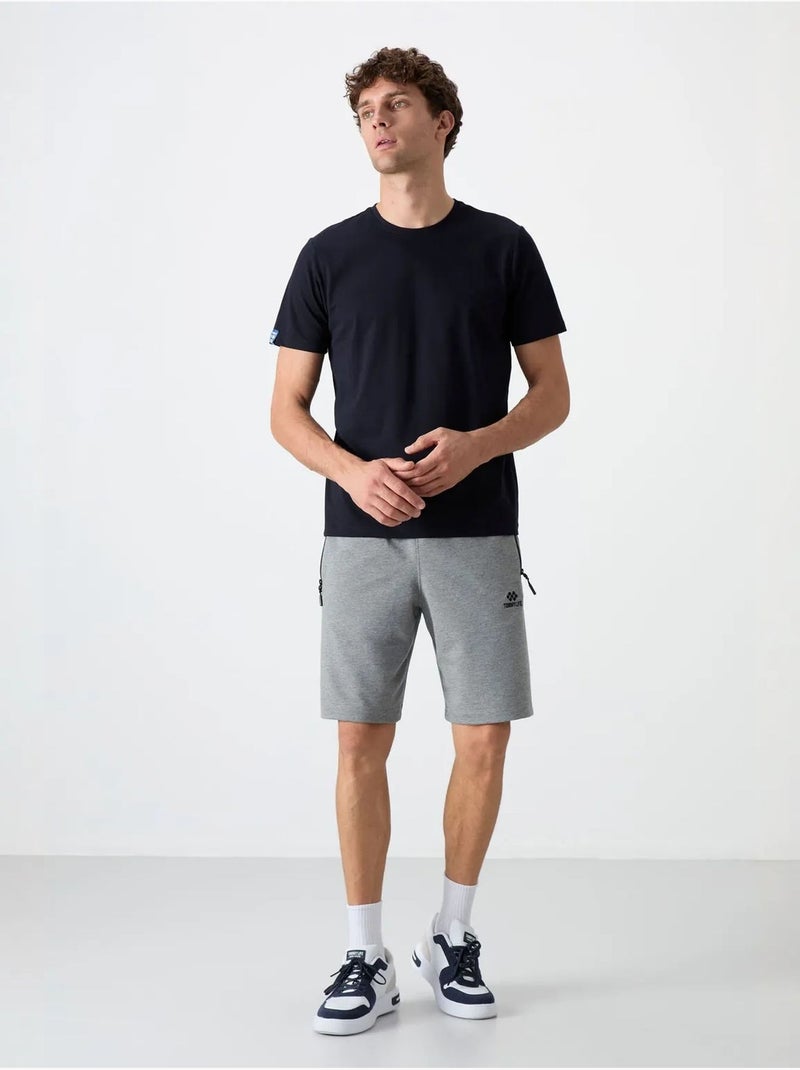 Short de survêtement homme en maille, coupe regular tommy Gris clair - Kiabi