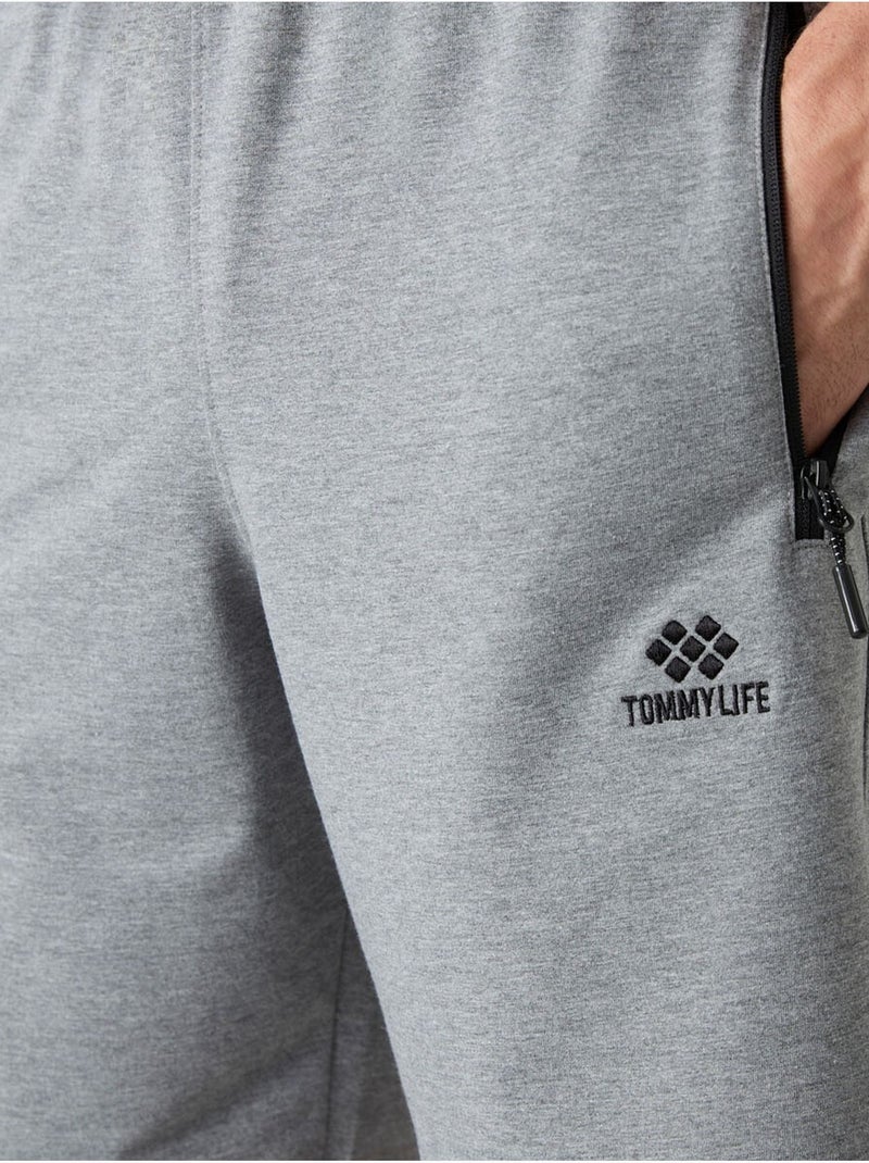 Short de survêtement homme en maille, coupe regular tommy Gris clair - Kiabi