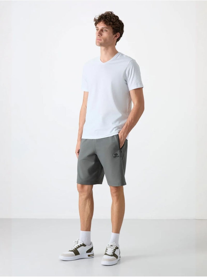 Short de survêtement homme en maille, coupe regular tommy Gris - Kiabi