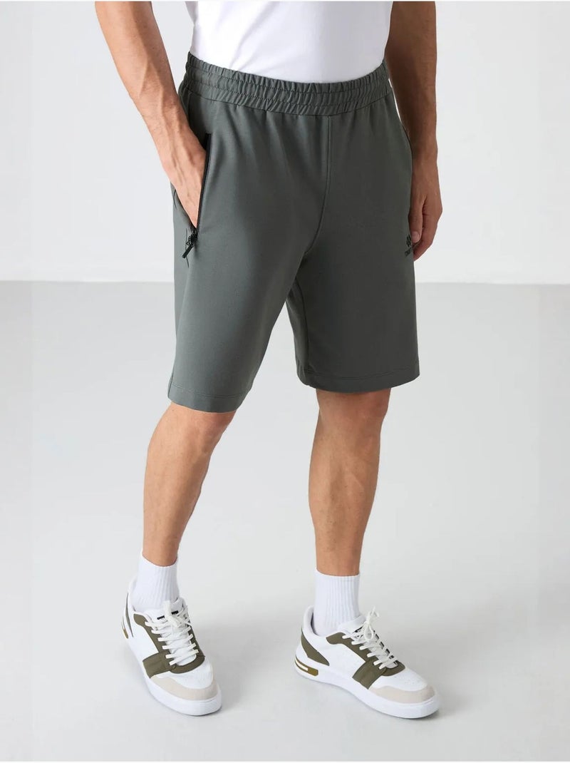 Short de survêtement homme en maille, coupe regular tommy Gris - Kiabi