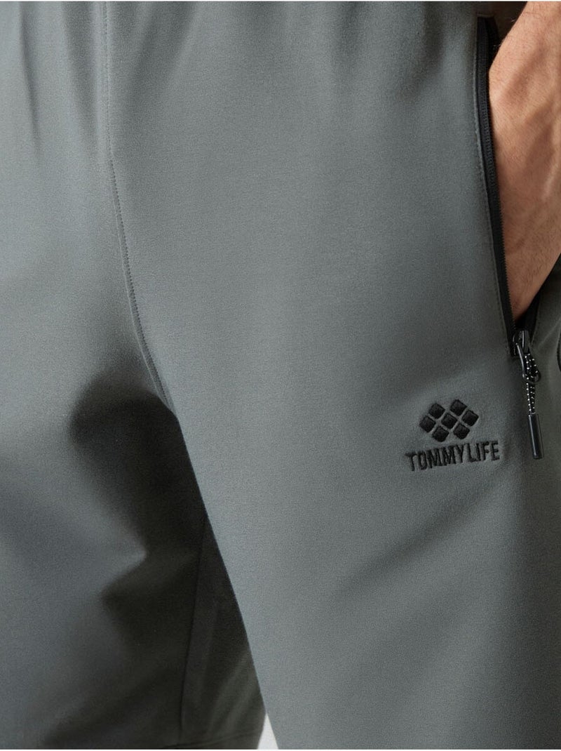 Short de survêtement homme en maille, coupe regular tommy Gris - Kiabi