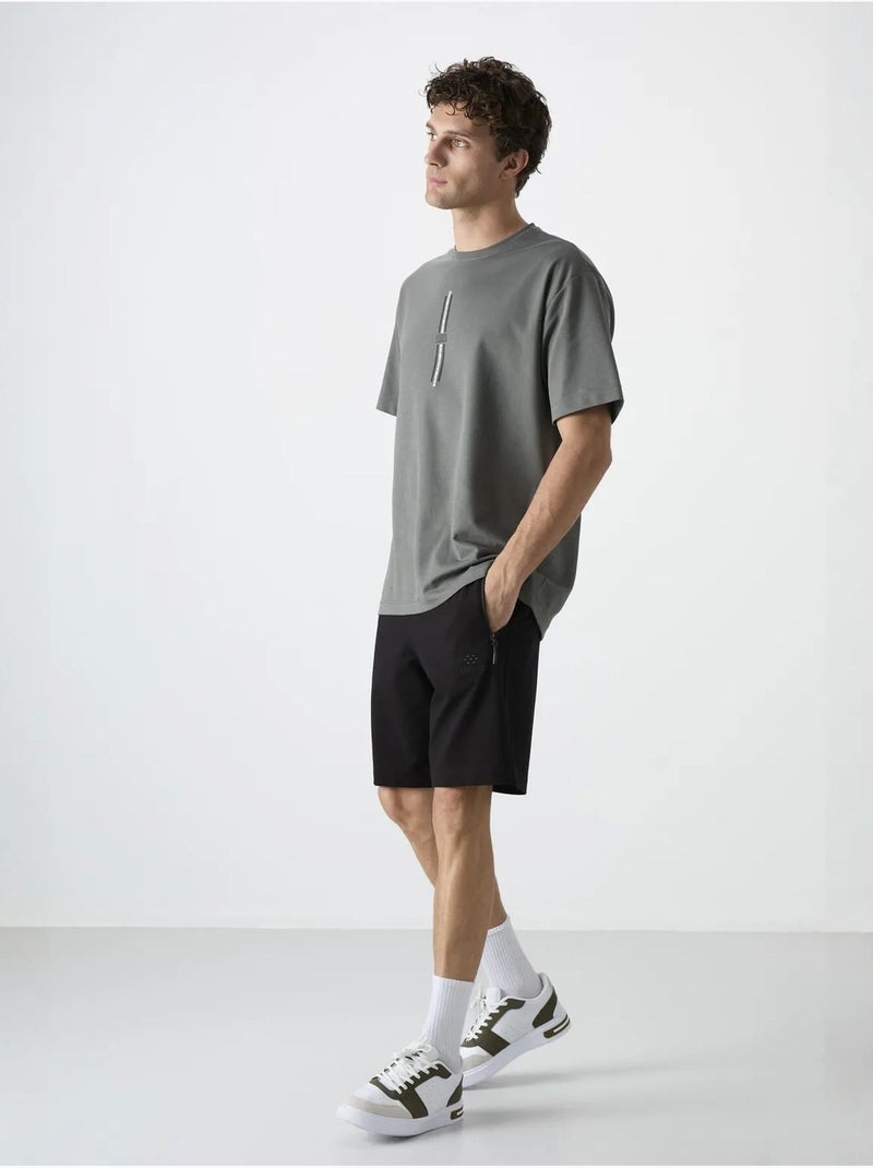 Short de survêtement homme en maille, coupe regular tommy Noir - Kiabi