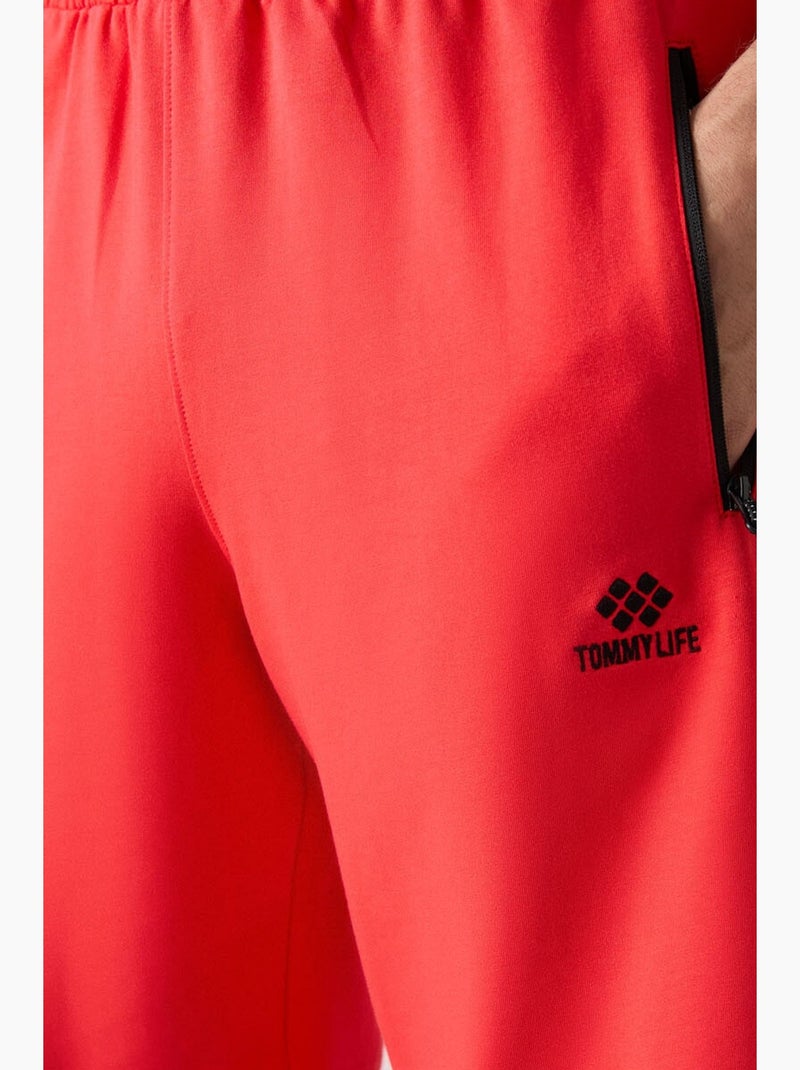 Short de survêtement homme en maille, coupe regular tommy Orange mandarine - Kiabi