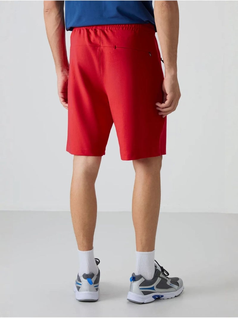 Short de survêtement homme en maille, coupe regular tommy Rouge - Kiabi