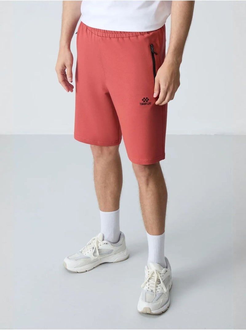 Short de survêtement homme en maille, coupe regular tommy Terracotta - Kiabi