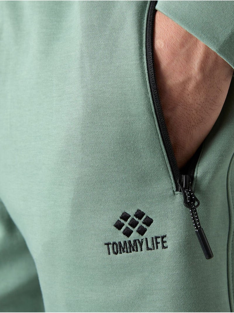 Short de survêtement homme en maille, coupe regular tommy Vert menthe - Kiabi