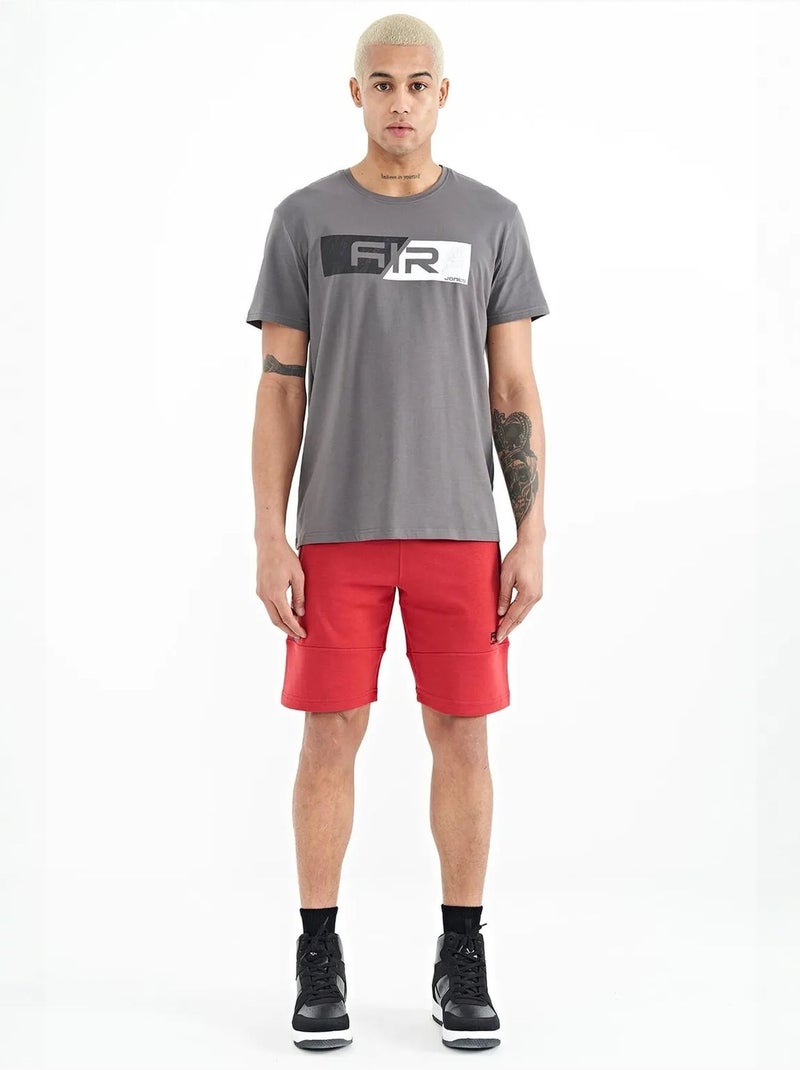 Short de survêtement homme en maille, uni tommy Rouge - Kiabi