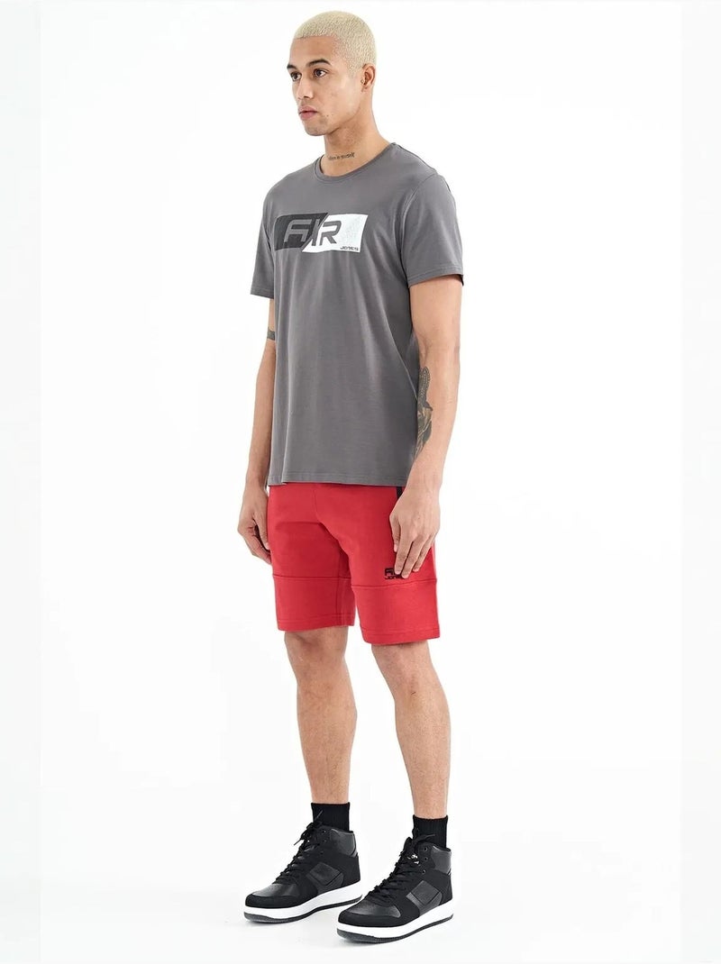 Short de survêtement homme en maille, uni tommy Rouge - Kiabi