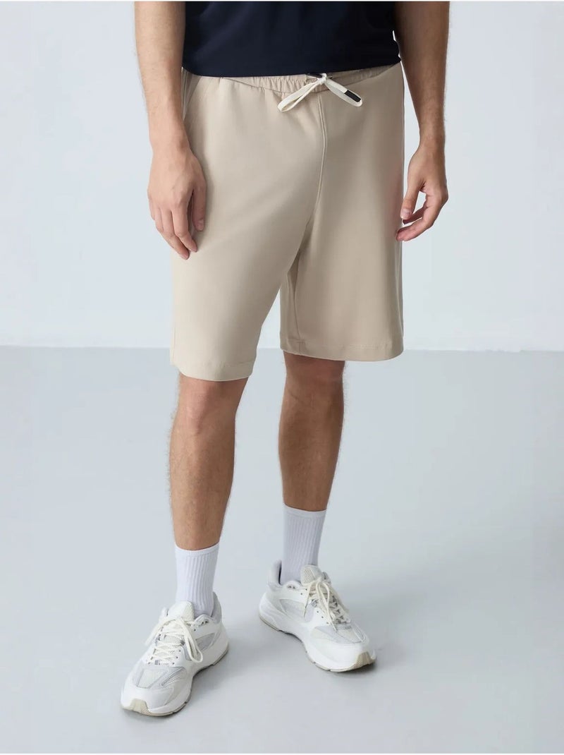Short de survêtement homme en mélange de coton tommy Beige argile - Kiabi