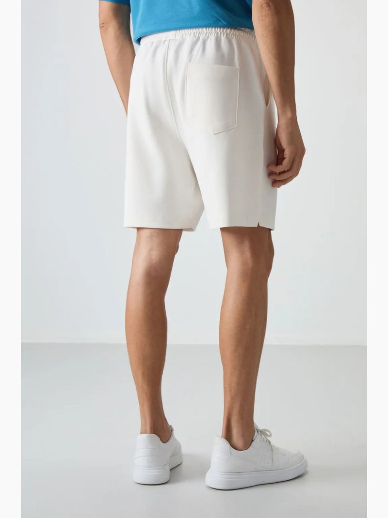 Short de survêtement homme en mélange de coton tommy Blanc cassé - Kiabi