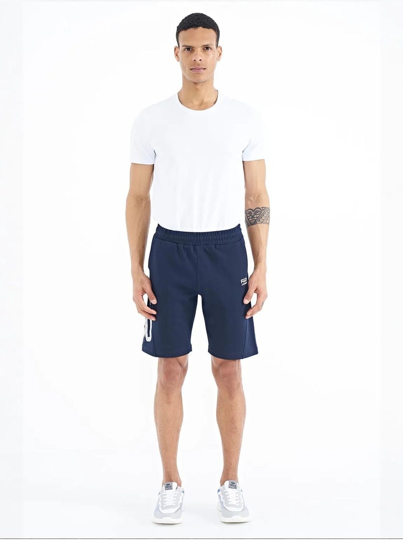 Short de survêtement homme en mélange de coton tommy Bleu marine - Kiabi