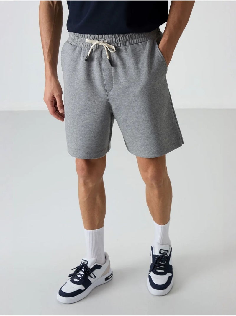 Short de survêtement homme en mélange de coton tommy Gris - Kiabi