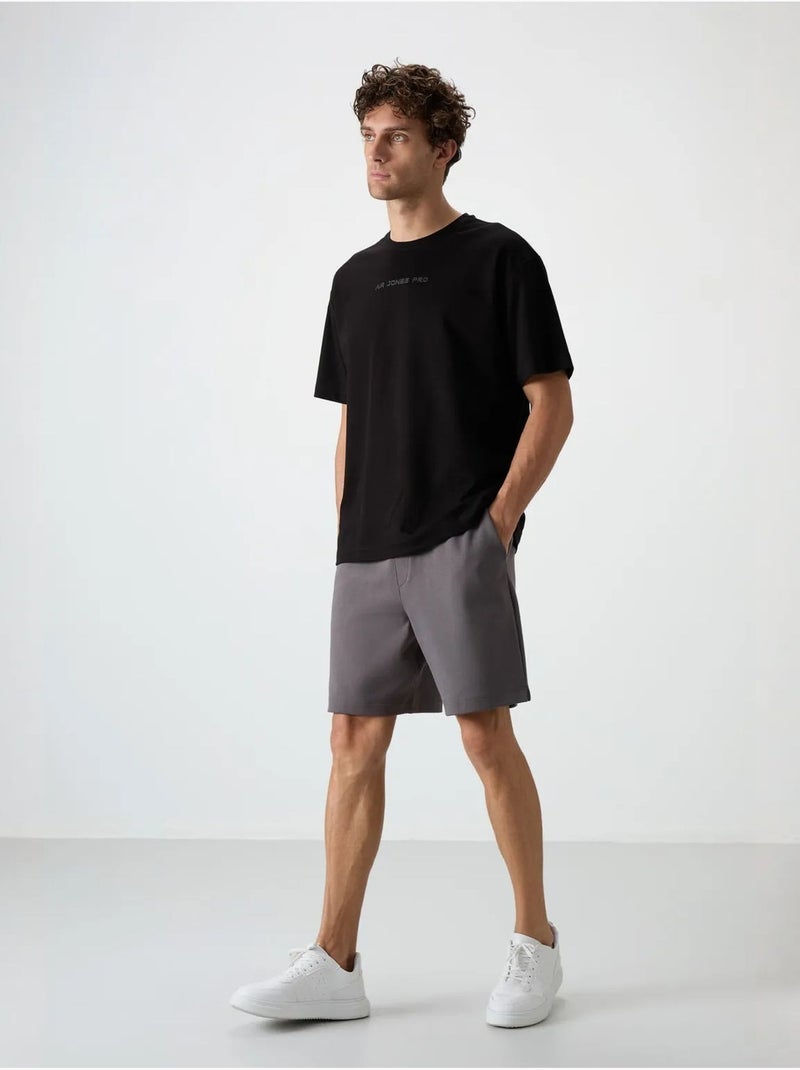 Short de survêtement homme en mélange de coton tommy Gris Noir - Kiabi