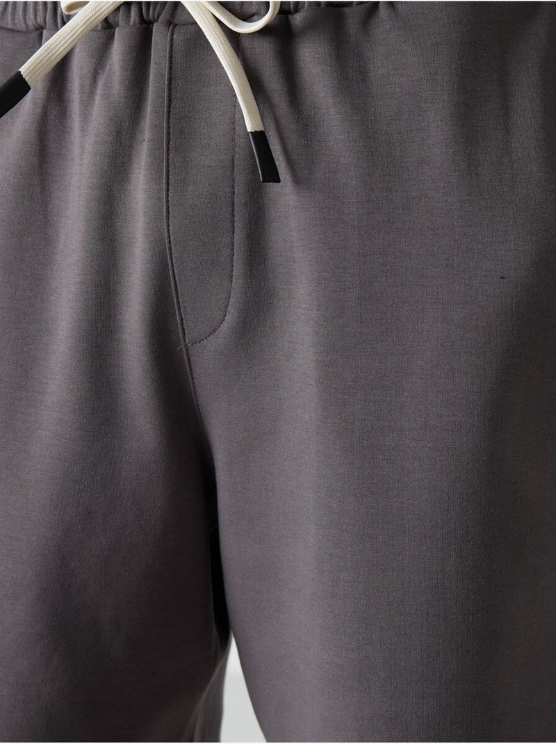 Short de survêtement homme en mélange de coton tommy Gris Noir - Kiabi