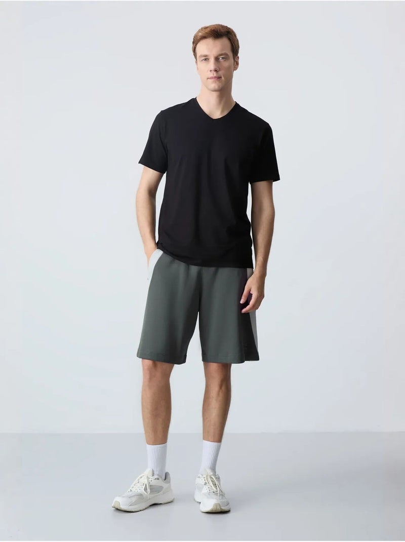 Short de survêtement homme en mélange de coton tommy Gris Noir - Kiabi
