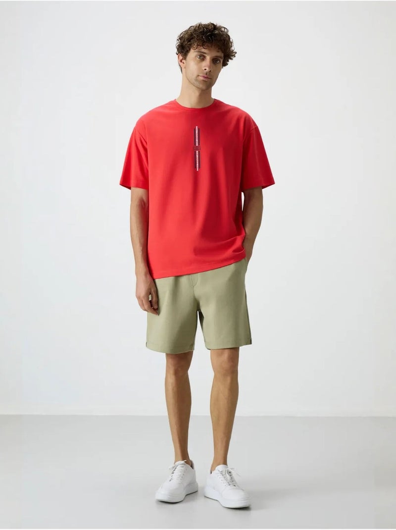 Short de survêtement homme en mélange de coton tommy Kaki - Kiabi