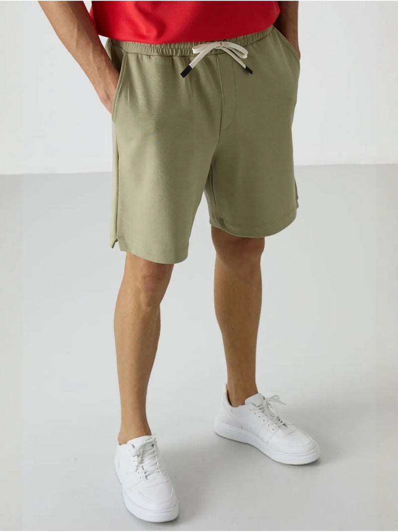 Short de survêtement homme en mélange de coton tommy Kaki - Kiabi