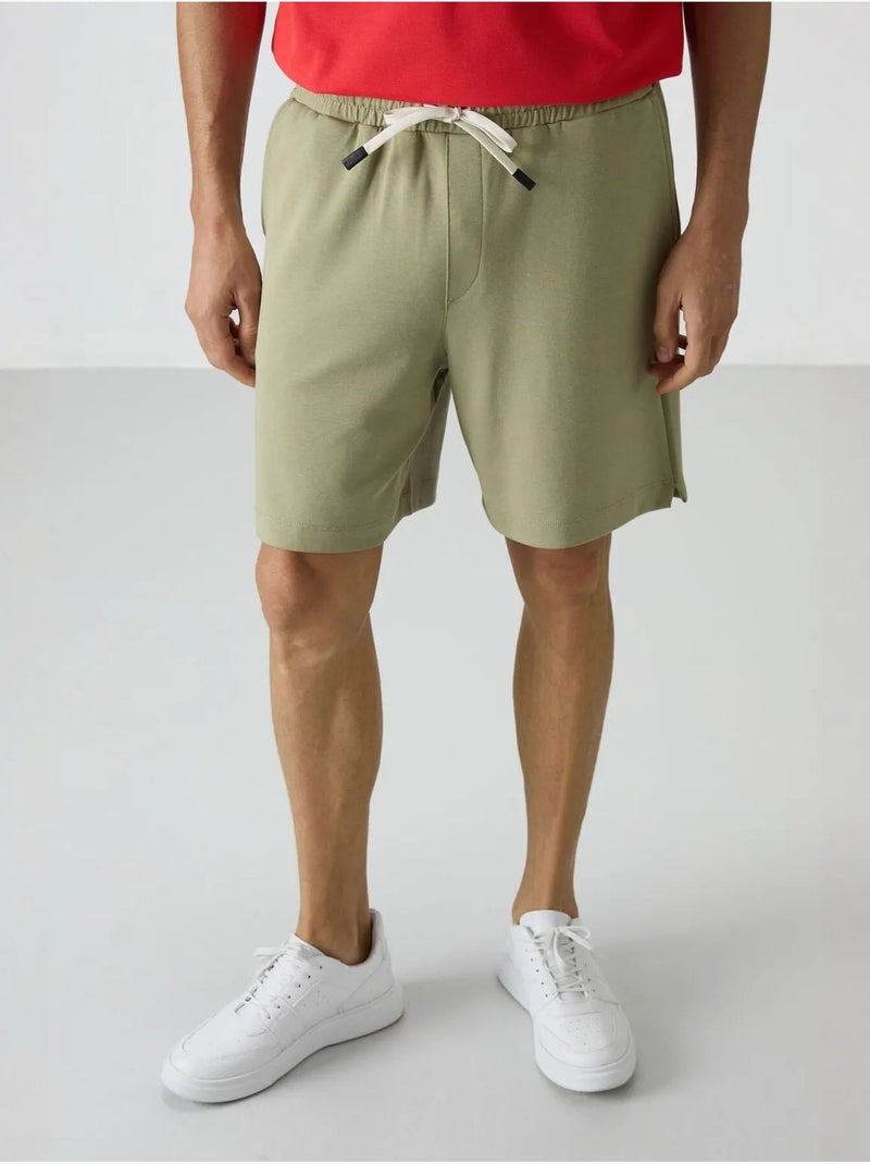 Short de survêtement homme en mélange de coton tommy Kaki - Kiabi