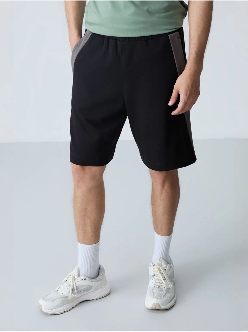 Short de survêtement homme en mélange de coton tommy Noir - Kiabi