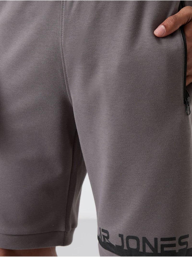 Short de survêtement homme en molleton tommy Gris Noir - Kiabi