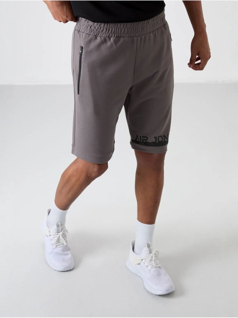 Short de survêtement homme en molleton tommy Gris Noir - Kiabi