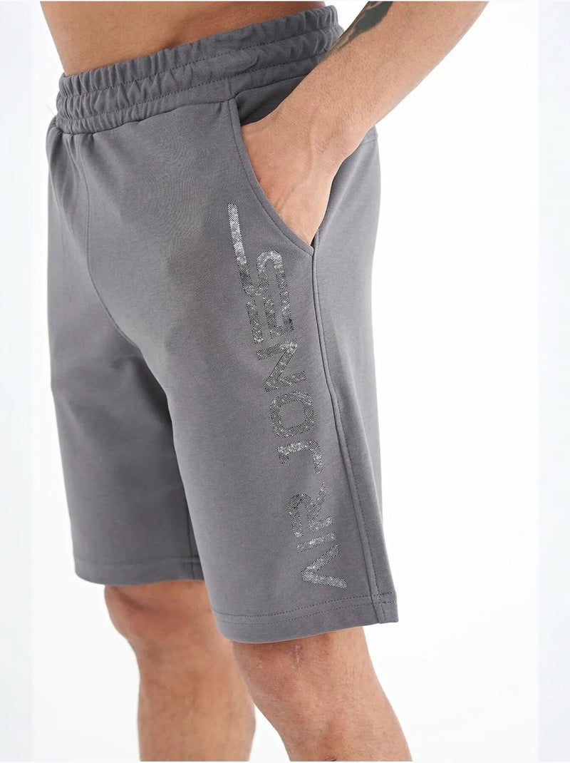 Short de survêtement homme imprimé tommy Gris Noir - Kiabi