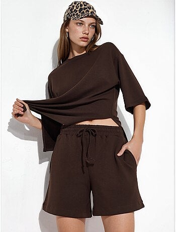 Short de survêtement taille mi-haute à cordon busem