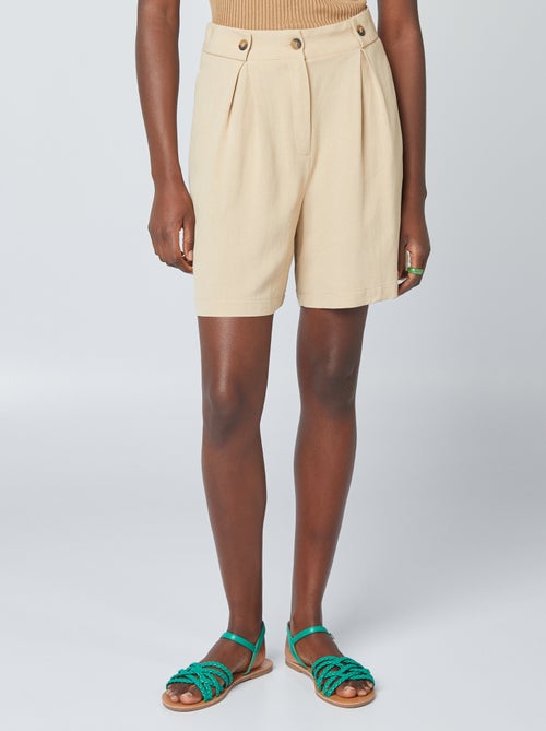 Short de tailleur en lin - Kiabi