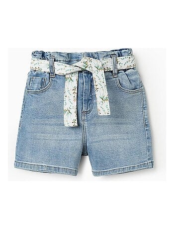 Short denim, avec ceinture florale FIELD DAYS