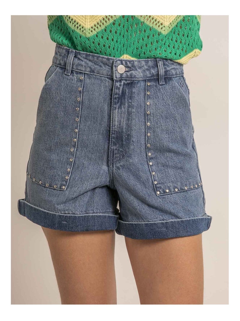 Short denim clous XIMOLI Bleu - Kiabi