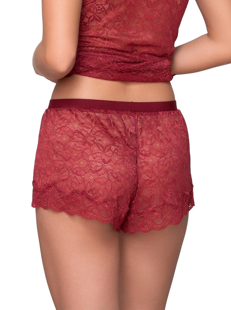 Short dentelle MICRO TOUCH LACE Rouge - Kiabi