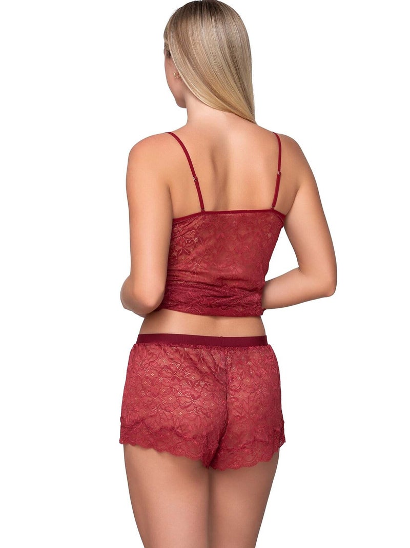 Short dentelle MICRO TOUCH LACE Rouge - Kiabi