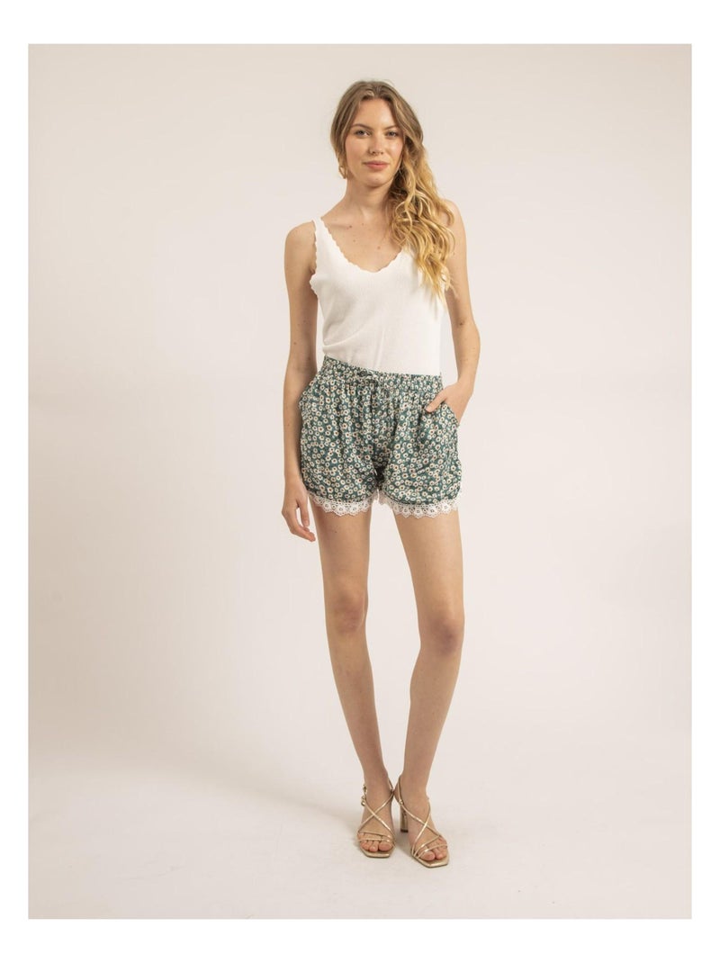 Short dentelle XIAME Vert - Kiabi